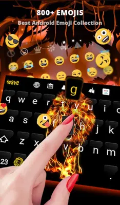 Fire Lion Wallpaper + Keyboard android App screenshot 1